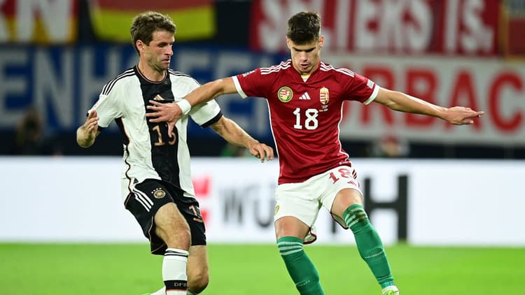 Milos Kerkez in action for Hungary