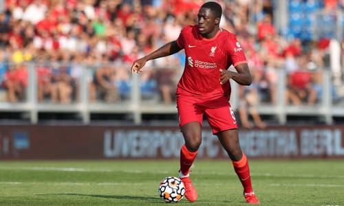 Ibrahim Konate in pre-season action for Liverpool