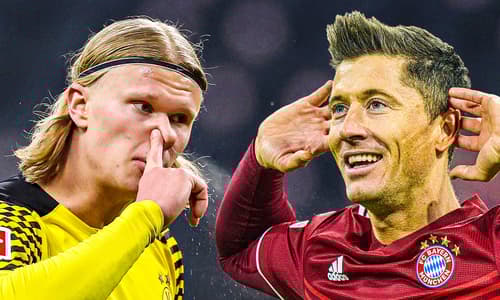 Erling Haaland and Robert Lewandowski