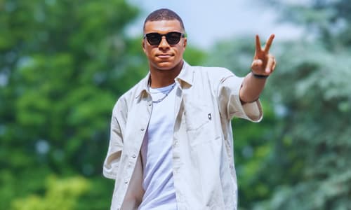 Kylian Mbappe arrives for France duty in June 2023