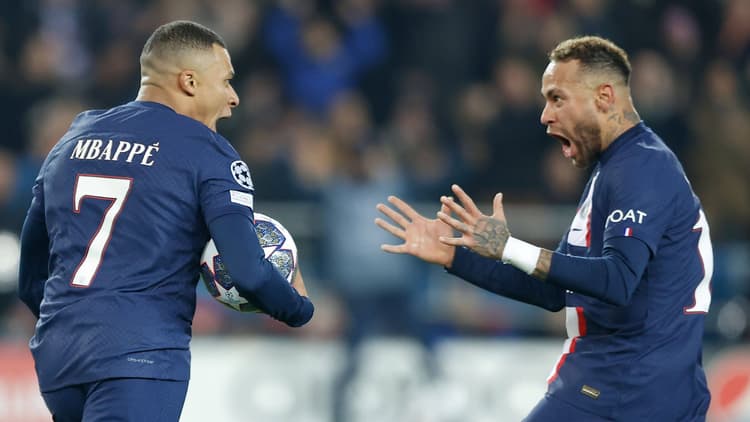 Neymar with Kylian Mbappe at PSG