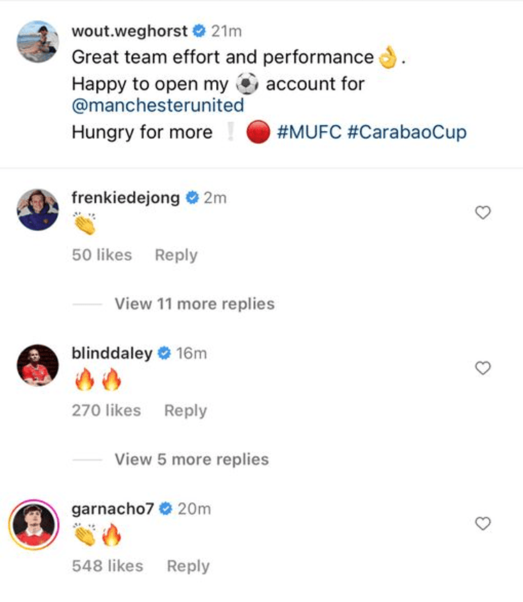 De Jong congratulates Weghorst