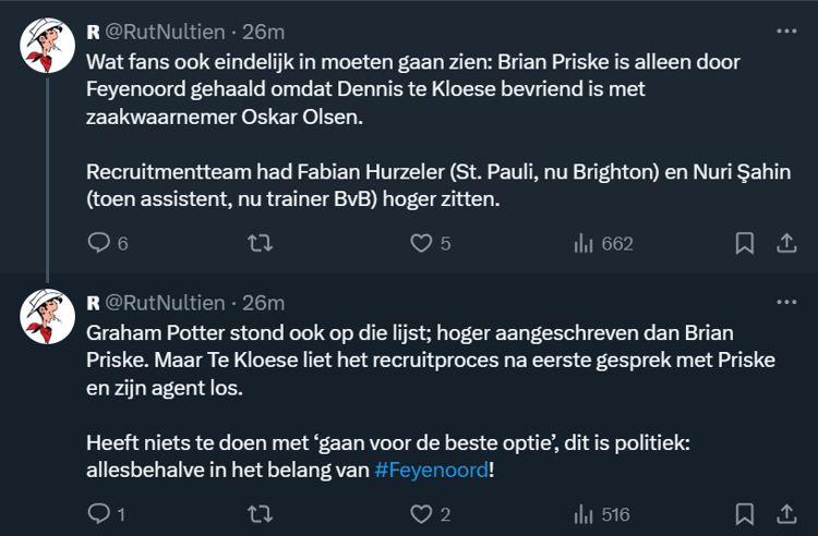 De posts op X van Rutger Vinke.