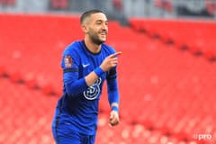 Hakim Ziyech celebrates his FA Cup semi-final winning goal