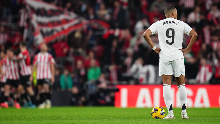 Mbappe has worn No.9 for Real Madrid this season