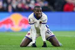 Nicolas Jackson reacts during Chelsea's Premier League match against Crystal Palace, Selhurst Park, 2024/25