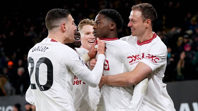 Kobbie Mainoo after scoring against Wolves