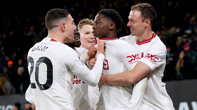 Kobbie Mainoo after scoring against Wolves