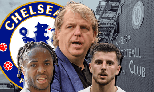 Todd Boehly, Mason Mount, Raheem Sterling, Chelsea