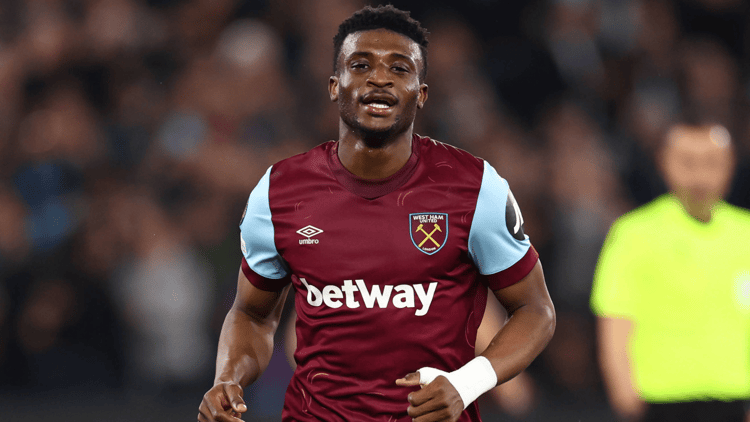 Mohammed Kudus in actie namens West Ham United