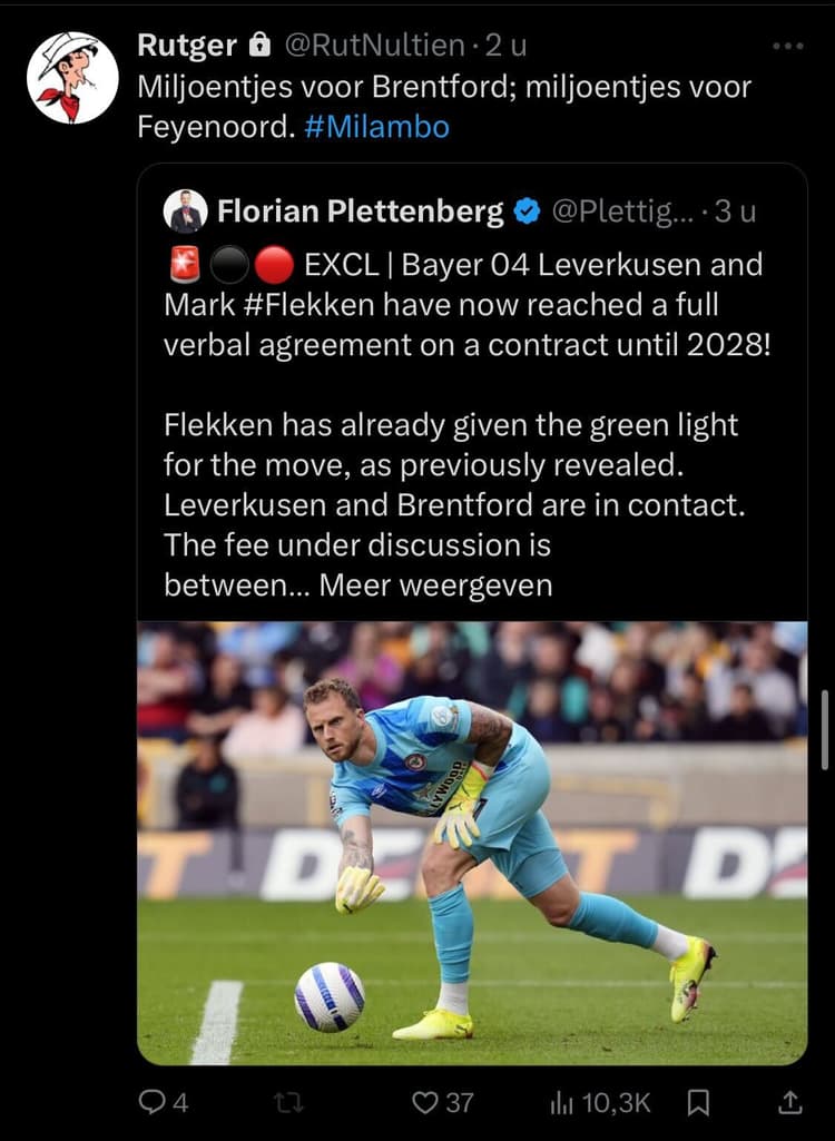 Rutger Vinke reageert op het nieuws van Florian Plettenberg over Mark Flekken, Brentford en Bayer Leverkusen.