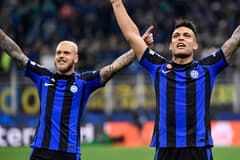 Inter's Federico Dimarco and Lautaro Martinez