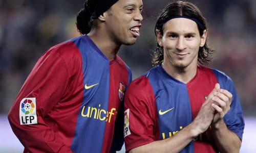 Ronaldinho and Lionel Messi at Barcelona, 2006-07