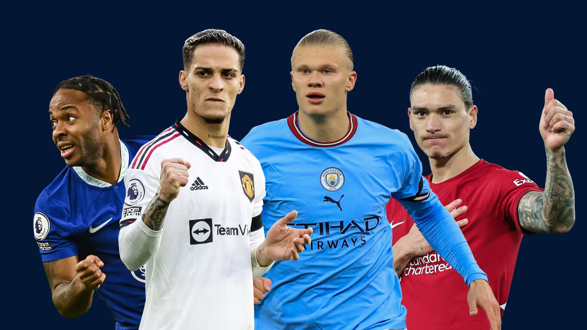 Raheem Sterling, Antony, Erling Haaland, Darwin Nunez