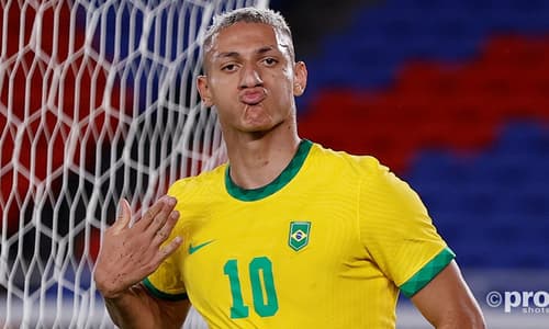Richarlison scoring a hat-trick for Brazil v Germany, 2020 Olympics