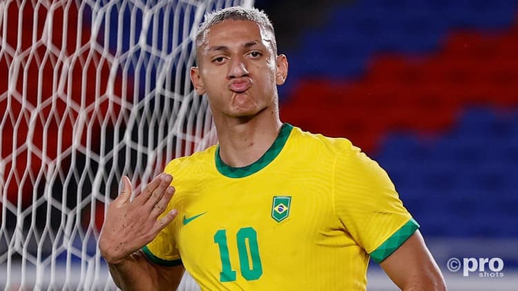 Richarlison scoring a hat-trick for Brazil v Germany, 2020 Olympics