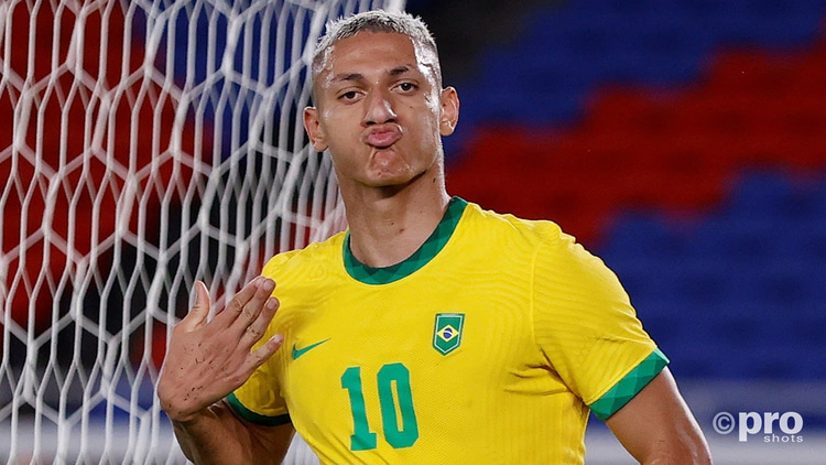 Richarlison scoring a hat-trick for Brazil v Germany, 2020 Olympics