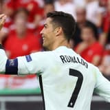 Juventus star Cristiano Ronaldo celebrates scoring for Portugal against Hungary at Euro 2020