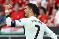 Juventus star Cristiano Ronaldo celebrates scoring for Portugal against Hungary at Euro 2020