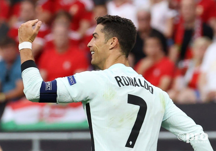 Juventus star Cristiano Ronaldo celebrates scoring for Portugal against Hungary at Euro 2020