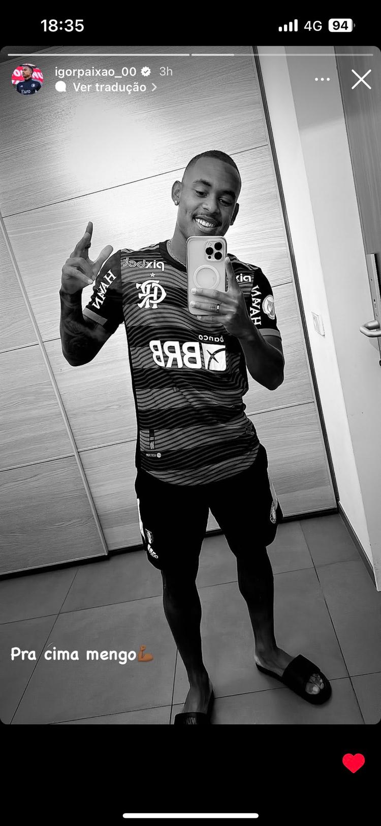 Igor Paixão poseerde al in het shirt van de club waar hij in de toekomst wil spelen: Flamengo