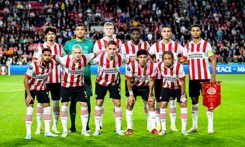 PSV-elftalfoto tegen Arsenal