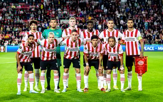 PSV-elftalfoto tegen Arsenal