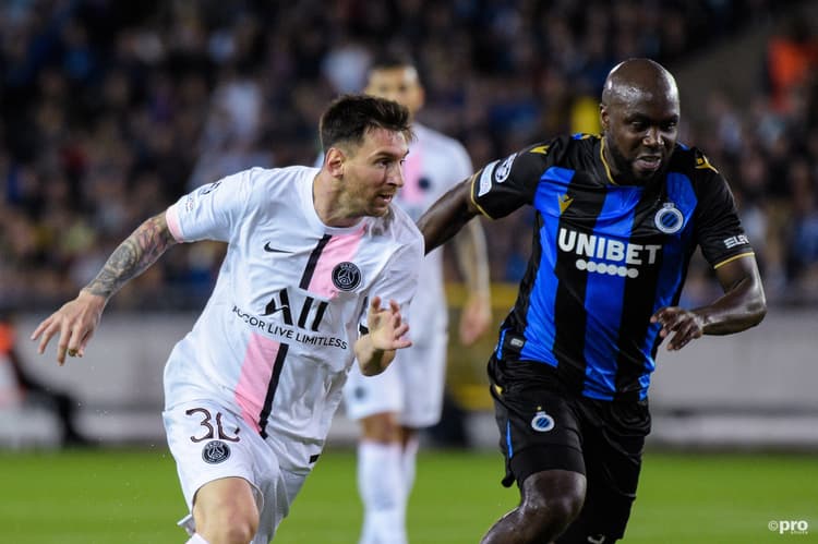 Lionel Messi in his first start for PSG versus Club Brugge