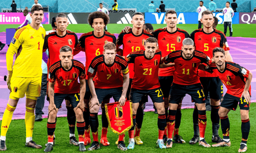 België, teamfoto, Courtois, Meunier, Mertens, De Bruyne, Witsel, Vertonghen, Alderweireld, DenDoncker, Castagne