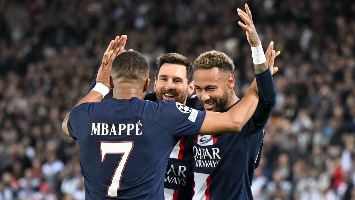Lionel Messi, Kylian Mbappe and Neymar, PSG, 2022/23
