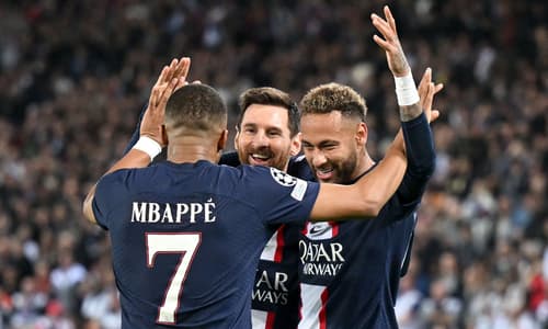 Lionel Messi, Kylian Mbappe and Neymar, PSG, 2022/23