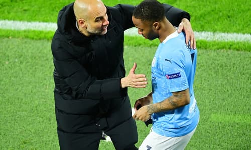 Pep Guardiola and Raheem Sterling, Man CIty