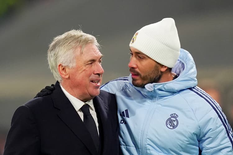 Davide Ancelotti (right) could leave his father Carlo this summer.