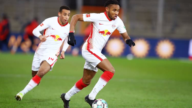 Adams (left) and Nkunku together at RB Leipzig