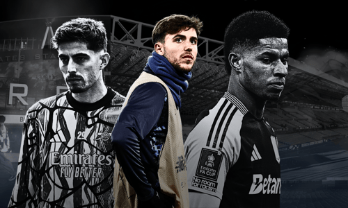Kai Havertz, Nico Gonzalez and Marcus Rashford looking forlorn