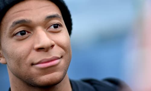 SM Caen owner Kylian Mbappe visits the club