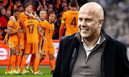 Arne Slot, Teun Koopmeiners, Daley Blind, Virgil van Dijk, Denzel Dumfries, Nathan Aké