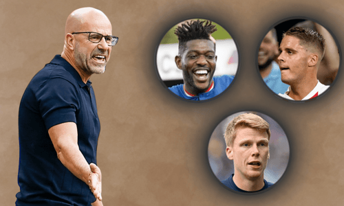 Jerdy Schouten, Joey Veerman, Ibrahim Sangaré, Peter Bosz, PSV