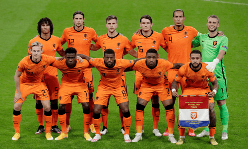 Georginio Wijnaldum, Marten de Roon, Frenkie de Jong, Jasper Cillessen, Hans Hateboer, Nederlands elftal, Team photo
