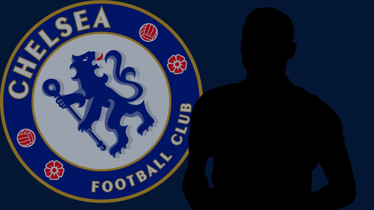 A black silhouette of Thiago Silva with the Chelsea badge on a plain dark blue background