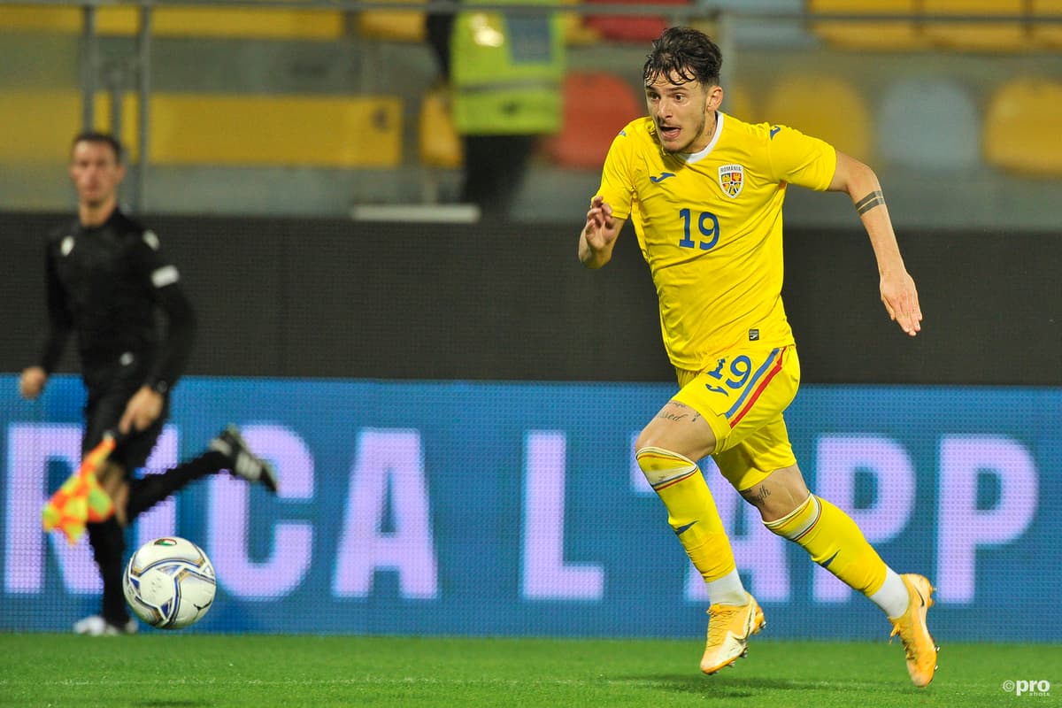 Ianis Stoica playing for Romania U21s