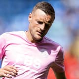 Jamie Vardy playing for Leicester City