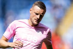 Jamie Vardy playing for Leicester City