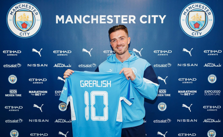 Man City signed Grealish for a British record fee of £100m