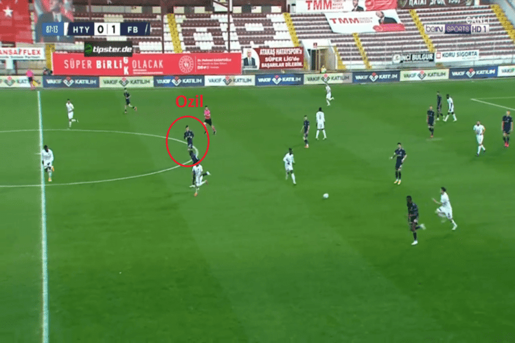 Ozil finds space in midfield