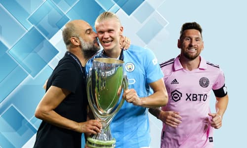Pep Guardiola, Erling Haaland, Lionel Messi