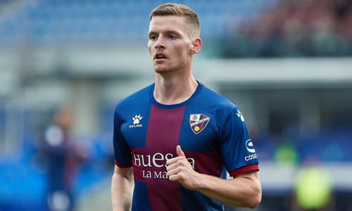 Sergio Gomez in action for Huesca.