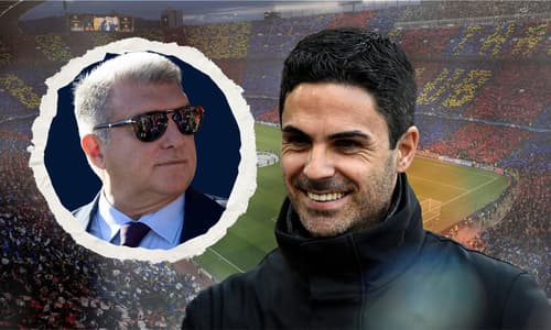 Mikel Arteta, Joan Laporta, Barcelona, 2023/24
