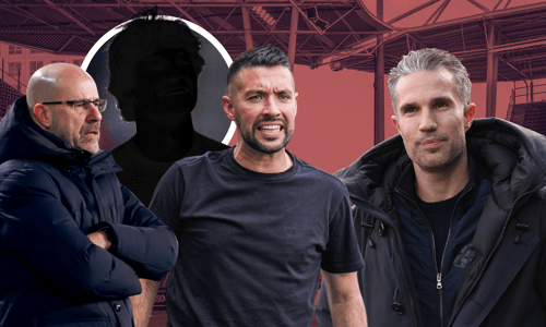 Francesco Farioli, Peter Bosz, Robin van Persie, Paxten Aaronson