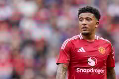 Jadon Sancho playing for Man Utd in a pre-season friendly against Rangers, 2024/25